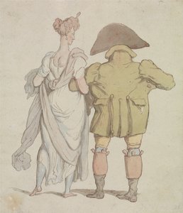 老婦人と歩く老婆 作： Thomas Rowlandson